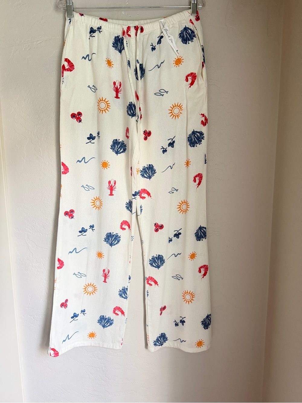 Cali 1850 Women's Linen Pull-On Beach Seaside Print Pants Size M New - Picture 13 of 13